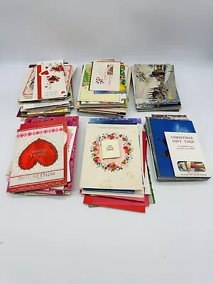 1950 To 2000s Vintage MIXED LOT OF 200 + GREETING CARDS VALENTINES CHRISTMAS Etc • $19.99