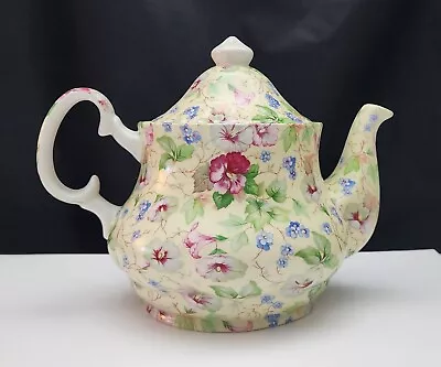 Julia Chintz Floral Teapot W/ Lid - Made In Staffordshire England-6 Cup-Darling! • $35