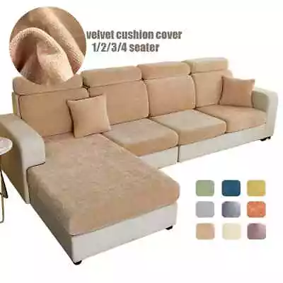 Velvet Sofa Cushion Cover Sofa Slipcover Thick Soft Solid Color Armchair Cover • $12.20