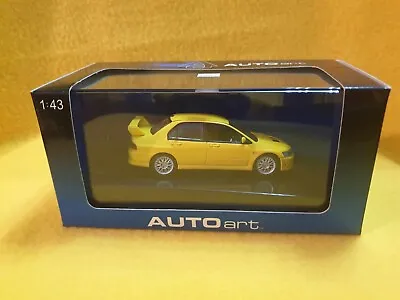 1:43 Autoart Mitsubishi Lancer Evolution Evo 7 VII Yellow Street Car 2001 • $69.48