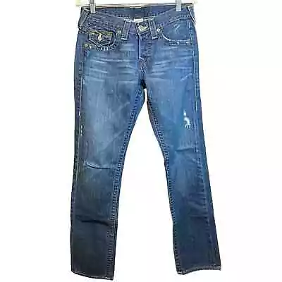 Women's True Religion Jordan Jeans Size 26 Medium Wash Light Distress • $44