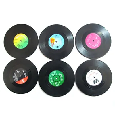 £3.19 • Buy Retro Vinyl Record Rubber CD Coaster Table Coffee Drink Cup Mat Placemat Decor