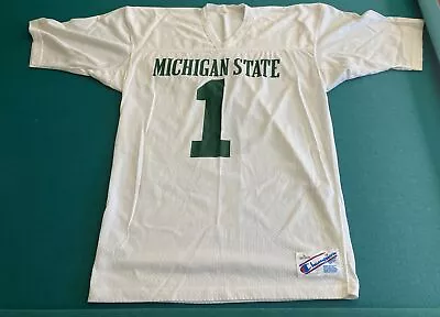 Michigan State Spartans Football Vintage Champion White Jersey Adult Large  #1 • $18