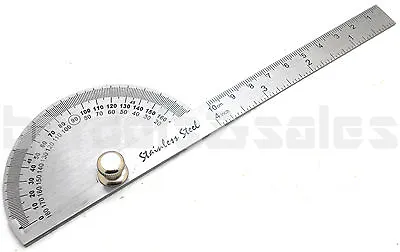 SAE Stainless Steel Rotary Protractor Angle Rule Gauge Machinist Tool NEW • $9.99