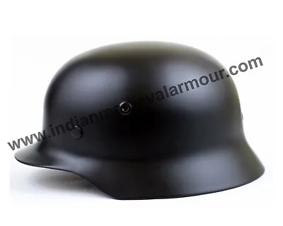 Medieval German Black SS M40 Steel Helmet Reenactment Black Helmet • $123.24