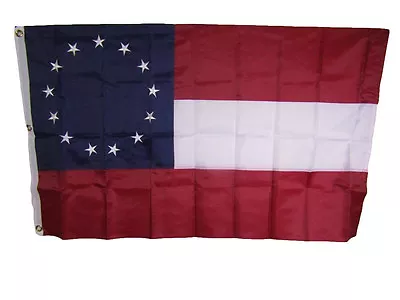 3x5 Embroidered 1st National Stars Bars 13 Stars 300D Nylon Flag (3 Grommets) • $37.76