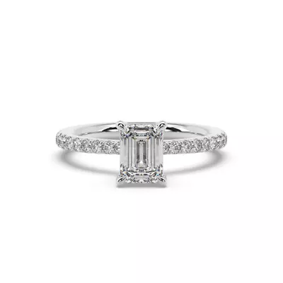 14K Gold 3/4cttw Hidden Halo Lab Grown Diamond Ring With A 1/2ct Center Stone • £1586.37