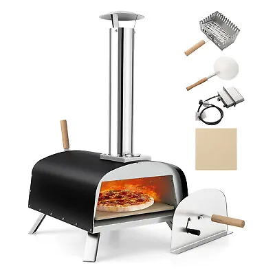 Outdoor Pizza Oven Portable Wood Fired & Gas Burner With Built-in Thermometer • $229.99