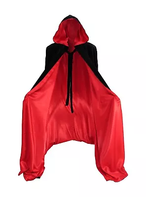 Hooded Velvet Cloak Lined In Satin Luxury Cape Fashion Vampire Costume Witch XL • $69