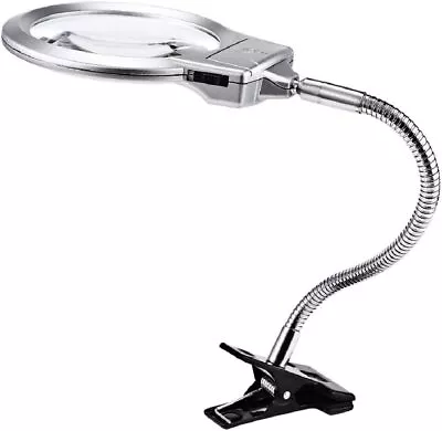 Magnifers Lighted Hands FreePro-Flex Desk Led Magnifying Glass Lamp Silver  • $37.82