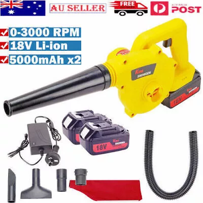 Handheld Cordless Leaf Blower Home & Car Dust Removal Vacuum Cleaner + 2 Battery • $60.45