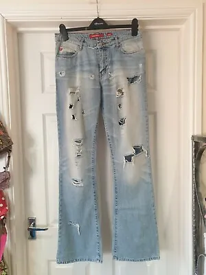 £50 • Buy MISS SIXTY Jeans ' Tommy' Distressed Look Ripped Holes Blue Denim UK Size 12 W30