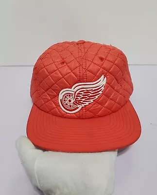 Mitchell & Ness Detroit Red Wings Hat NHL Hockey Quilted Snapback Cap Red • $28.84