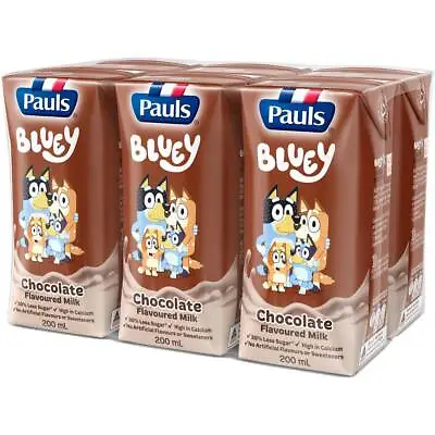 Pauls Bluey Chocolate Flavoured Milk Carton 200ml X 6 Cartons • $10.27