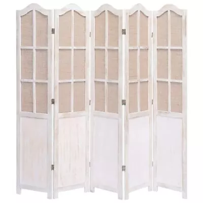 5 Panel Room Separator Vintage Style Wooden Partition Privacy Screen Divider • $229.95