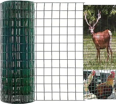 £18.95 • Buy New Green Coated Galvanised Wire Garden Netting Outdoor Mesh Fencing 50 X 100mm