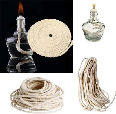 5 Meters Long Cotton Wick Burner For Oil Kerosene Alcohol Lamp Torch Wine Bottle • £3.49