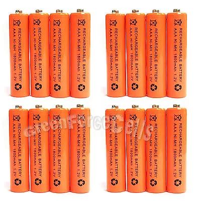 16 Pcs AAA 1800mAh NiMH 1.2V Rechargeable Battery Cell RC MP3 Orange US Stock • $14.75