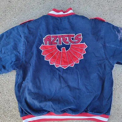 LA Aztecs Jacket Mens XXXXL Blue Denim Jean Coat Vintage Soccer Team NASL Adult* • $199.99