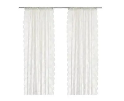 IKEA Net Curtains 1 Pair ALVINE SPETS Off-white 145x250 Cm  201.120.11 Pup10 • £21.99