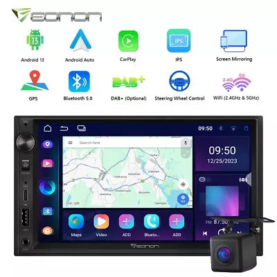 CAM+Eonon 7  IPS Smart Android 13 Double 2DIN Tablet Car Radio Stereo GPS System • $186.77