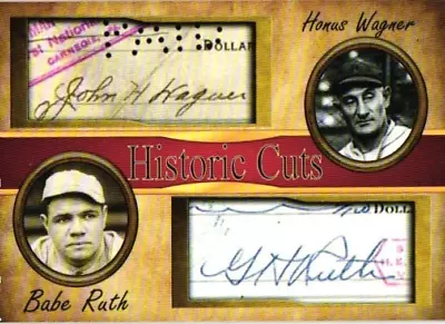 Babe Ruth / Honus Wagner Historic Cuts Novelty Card • $8.95