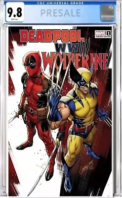 Cgc 9.8 Deadpool Wolverine Wwiii #1 J Scott Campbell Seige Ltd 3000 Presale 6/15 • £97.30