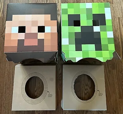 Minecraft Box Head Costume Mask Creeper & Steve Combo Video Game Halloween • $5.99