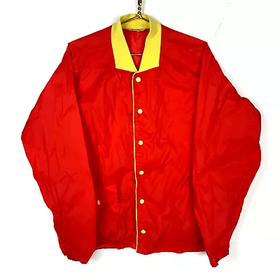 Vintage McGregor Snap Button Windbreaker Jacket Large Orange 1950s • $46.74