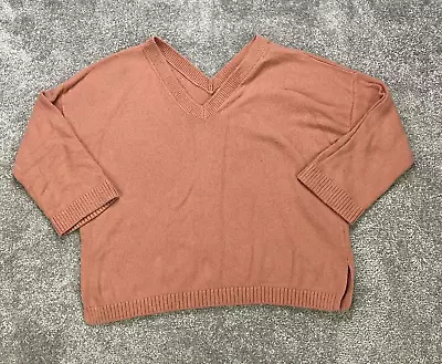 Madewell Sweater Womens Size XS Double-V Pullover Rosewood Pink Soft • $15