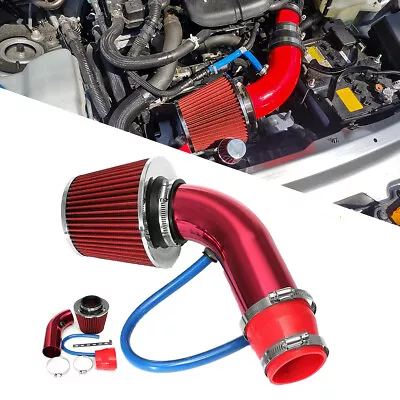 3  Car Cold Air Intake Filter Induction Kit Pipe Power Flow Hose System RED 2.0L • $58.90