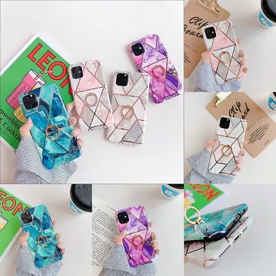 $11.99 • Buy With Ring Case For IPhone 14 13 12 11 Pro Max XS XR 8 7 Plus Purple Marble Cover
