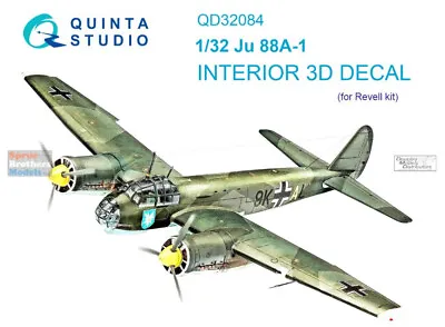 QTSQD32084 1:32 Quinta Studio Interior 3D Decal - Ju88A-1 (REV Kit) • $59.44