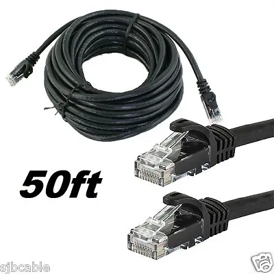 $6.49 • Buy RJ45 Cat5 50 FT Ethernet LAN Network Cable For PS Xbox PC Internet Router Black