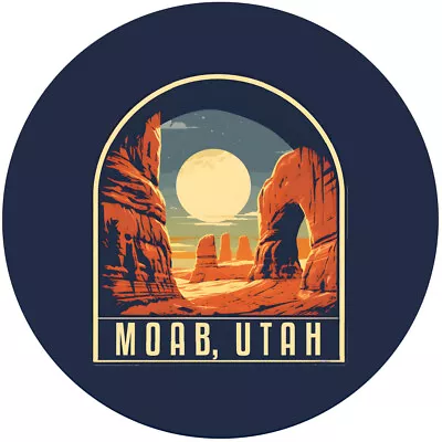 Moab Utah B Souvenir Memories Round Durable Vinyl Decal Sticker • $8.90