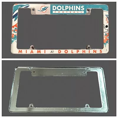 Miami Dolphins Metal Auto License Plate Frame EUC • $22