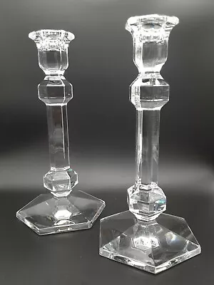 $75.05 • Buy Val St Lambert 24% Lead Crystal Gardenia Candlesticks 9 5/16  Tall Signed Classy