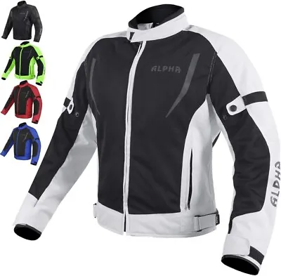 Alpha Cycle Gear Mesh Motorcycle Jacket For Men Armored Protective (gray Small) • $59.99