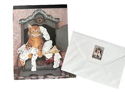 Vintage Decorated Writing Paper Stationary Envelopes Cat Art Impressions 2000 • $12.99