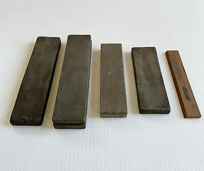 Lot Of 4 Vintage Oil Stones & 1 Norton- Tool Knife Sharpening Hone Whetstone • $39.95