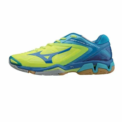 MIZUNO Wave Stealth Indoor Court Shoes [yellow/blue] Volleyball / Handball • £80.70