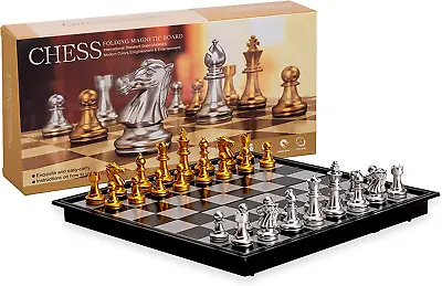 Magnetic Travel Chess Set: Folding Board Portable Storage Compartment. Great ... • $26.83