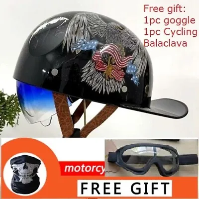 Half Motorcycle Duck Helmet Men Head Safety Colorful Retro Helmets Baseball Cap • $46.07