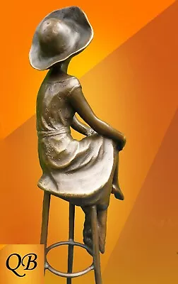Bronze Figurine Art Deco Sculpture Statue At The Bar Lady Figure D.h.chiparus • £0.99