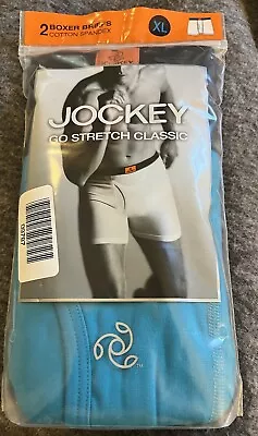 Jockey 2Pk Go Stretch Classic Cotton Spandex Briefs Size XL Brand New Blue • $20.50