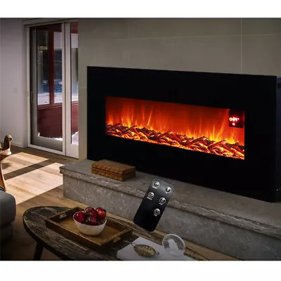 Modern Electric Fire Surround Complete Fireplace With LED Light & Remote Control • £208.95