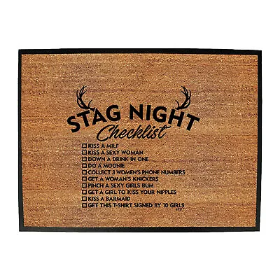 £10.95 • Buy Stag Night Checklist Tshirt Shed Bar Man Cave Novelty Funny Door Mat Doormat