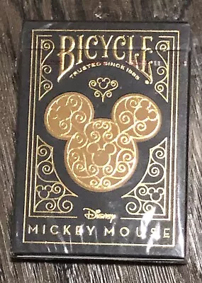 NEW Bicycle Disney Mickey Mouse Inspired Black And Gold Playing Cards Sealed • $12.99