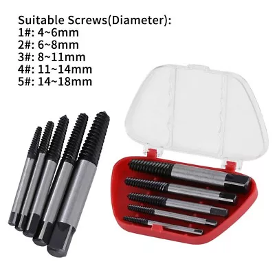 Heavy Duty Bolt Remover Set 5pcs Screw Extractor Set For Rusty And Broken Bolts • £7.63