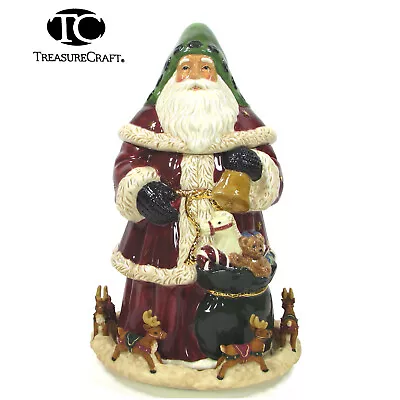 Treasure Craft JOLLY OLD SAINT NICHOLAS 13  Music Box Cookie Jar Christmas MIB • $99.95